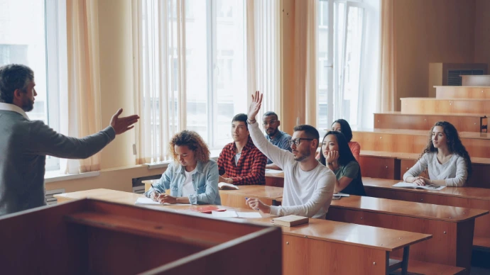 Students in a classroom with an instructor